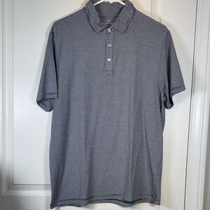 Vineyard Vines Edgartown Polo Stripe Navy White Shirt Size Med EUC #5740